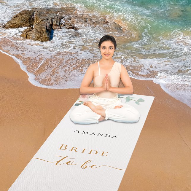 Esterilla De Yoga Despedida de soltera rosa dorado floral eucalipto (Subido por el creador)