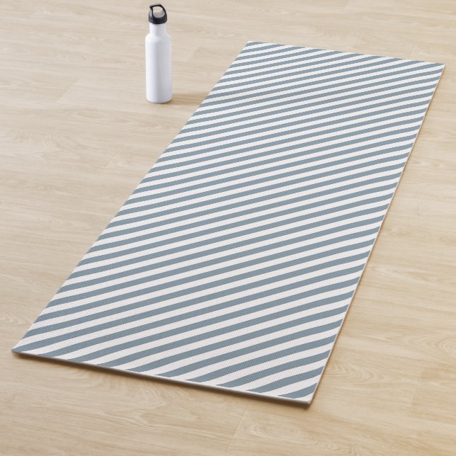 Esterilla De Yoga Diagonal blue and white stripes pattern (In situ)