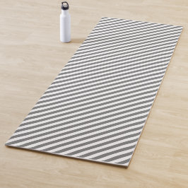 Esterilla De Yoga Diagonal gray and white stripes pattern