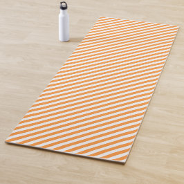 Esterilla De Yoga Diagonal orange and white stripes pattern