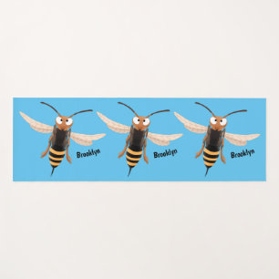 Esterilla De Yoga Dibujo animado de avispa avispón enfadada divertid
