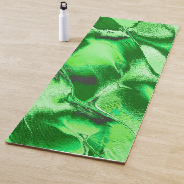 Esterilla De Yoga Dibujo de dunas verdes metálicas toscas (In situ)