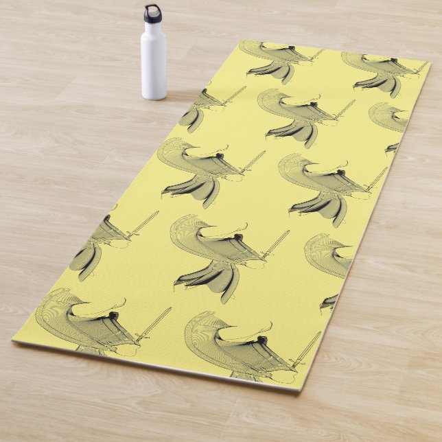 Esterilla De Yoga Digital Samurai Abstract Figure - Custom Color (In situ)