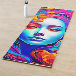 Esterilla De Yoga Diosa neón con el pelo cósmico flotante
