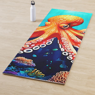 Esterilla De Yoga Diseño brillante de pulpo en el mar profundo