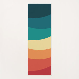 Esterilla De Yoga Diseño de curvas de estilo retro coloridas