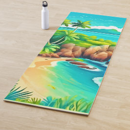 Esterilla De Yoga Diseño de felicidad en la costa tropical