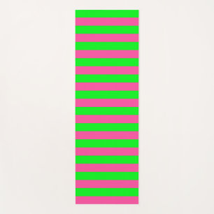 Esterilla De Yoga Diseño de franjas rosadas y verdes