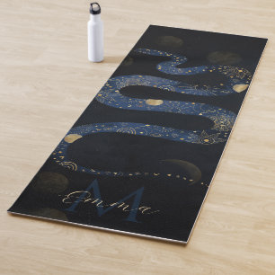 Esterilla De Yoga Diseño de galaxia Mystical Gold Blue Serpent