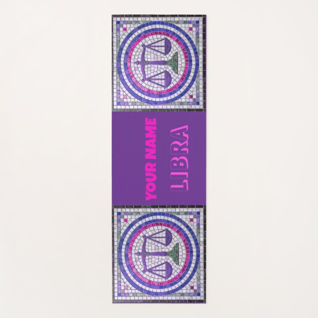 Esterilla De Yoga diseño de mosaico de Libra (Anverso)