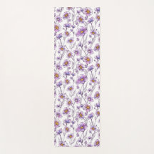 Diseño de patrón botánico de flor silvestre púrpur