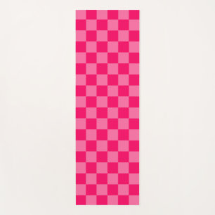 Esterilla De Yoga Diseño de patrón de cuadros rosa claro y caliente