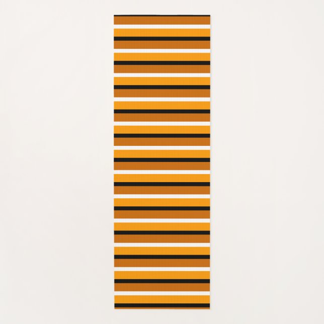Esterilla De Yoga Diseño de patrones de rayas marrones naranjas (Anverso)
