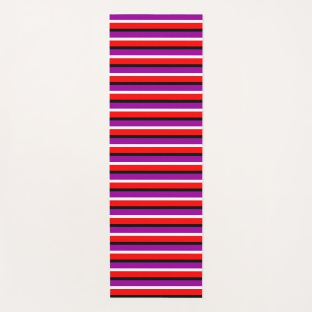 Esterilla De Yoga Diseño de patrones de rayas púrpuras rojas (Anverso)