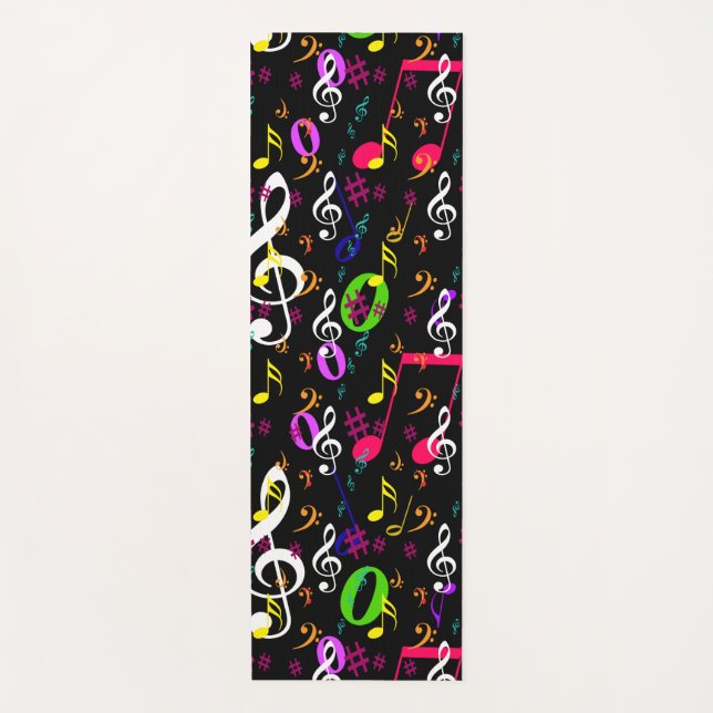 Esterilla De Yoga Diseño de patrones de símbolos musicales (Anverso)
