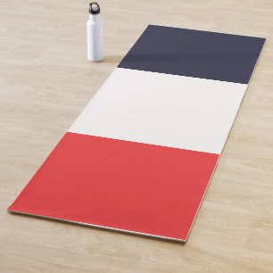 Esterilla De Yoga Diseño de rayas azules blancas y rojas en rayas