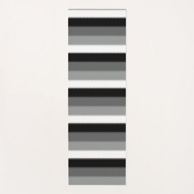 Esterilla De Yoga Diseño de rayas blancas negras (Anverso)