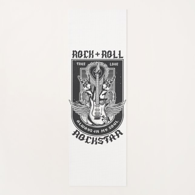 Esterilla De Yoga Diseño de rock de guitarra (Anverso)