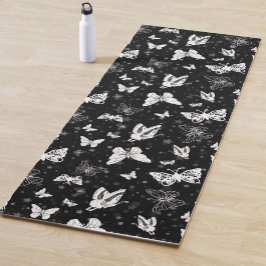 Esterilla De Yoga Diseño del patrón de Ilustracion de mariposa blanc