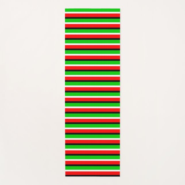 Esterilla De Yoga Diseño del patrón de rayas verdes rojas (Anverso)