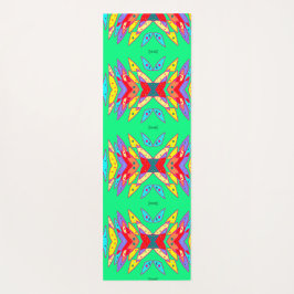 Esterilla De Yoga diseño mixto de yoga verde y rojo