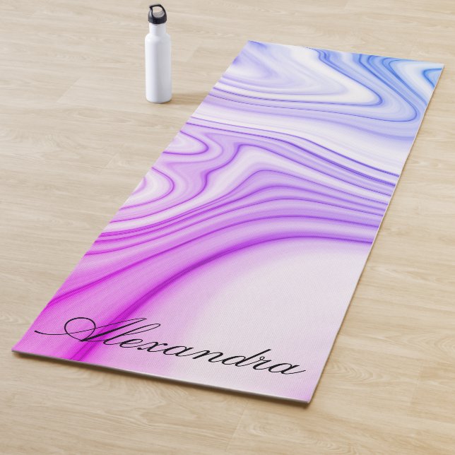 Esterilla De Yoga Diseño moderno de mármol azul rosa líquido (In situ)