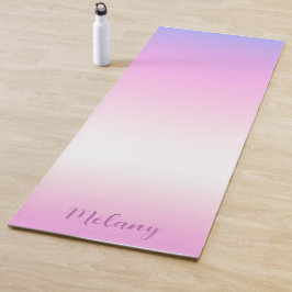 Esterilla De Yoga Diseño ombre violeta y rosa con nombre