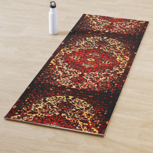 Esterilla De Yoga Diseño oriental de la manta en rojo oscuro y colo
