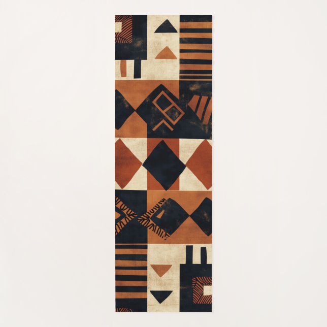 Esterilla De Yoga Diseño vertical con elementos africanos (Anverso)