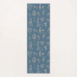 Esterilla De Yoga Dogs Lady Toile de Jouy Turquoise oscuro