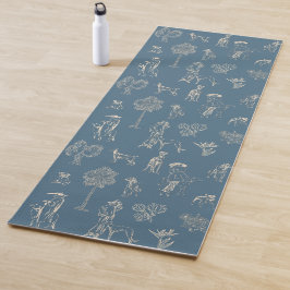 Esterilla De Yoga Dogs Lady Toile de Jouy Turquoise oscuro