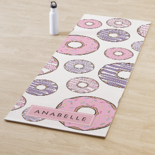 Esterilla De Yoga Donuts rosados, Donuts morados, salpicaduras, tu n
