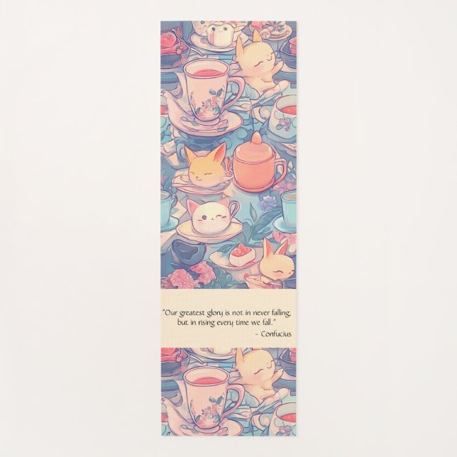 Esterilla De Yoga Doodle Adorable Tea Fiesta (Anverso)