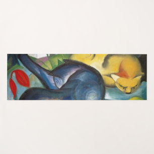 Esterilla De Yoga Dos gatos, azul y amarillo, Franz Marc