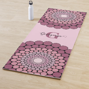Esterilla De Yoga Dot floral Dusky Rosa radiante personalizado Manda