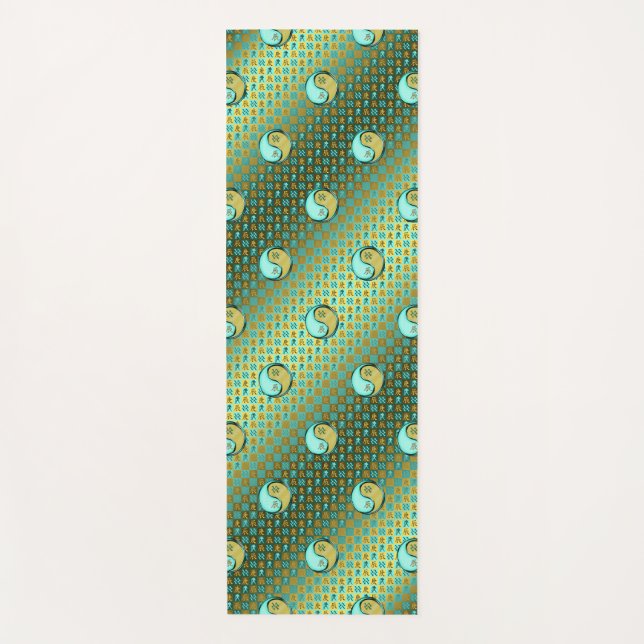 Esterilla De Yoga Dragón acuario y Metalizado (Anverso)