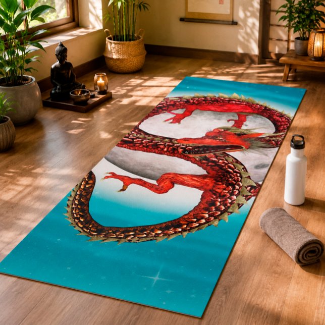 Esterilla De Yoga Dragón de Luna Roja Arte de Fantasía Celestial (Subido por el creador)