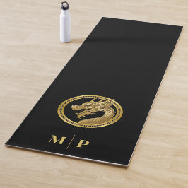 Esterilla De Yoga Dragón de oro personalizado-Monograma-