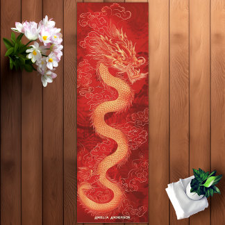 Esterilla De Yoga Dragón rojo y oro