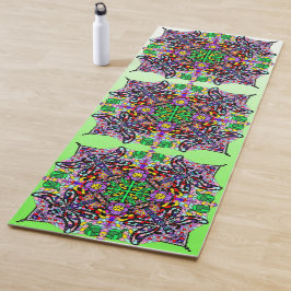 Esterilla De Yoga Dragonfly de arte dibujado a mano Mandala Purple L