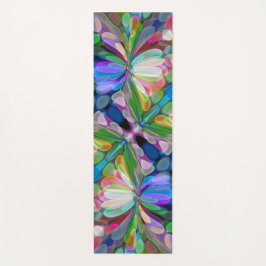 Esterilla De Yoga Dragonfly Wildflower Garden Abstract Floral