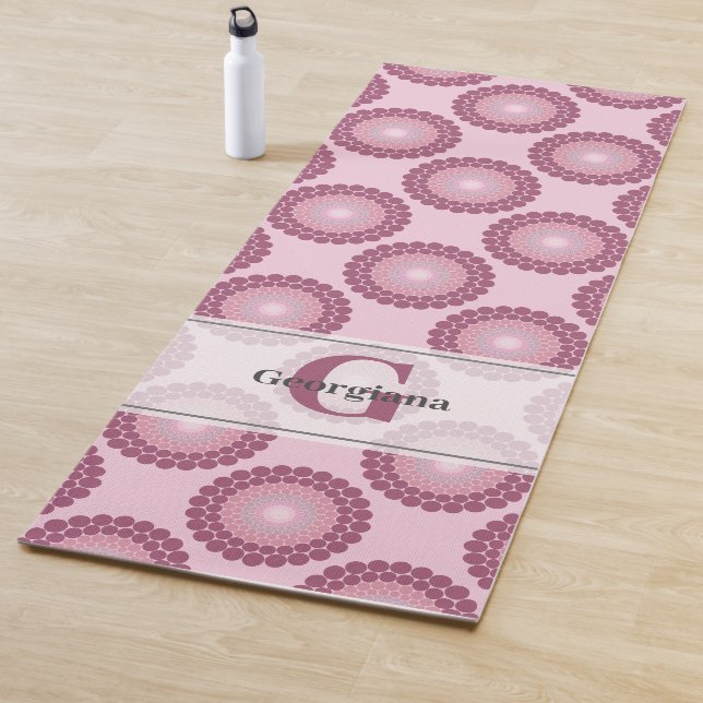 Esterilla De Yoga Dusky Rosa radiante personalizado Polka Dot Mandal (In situ)