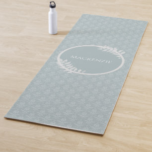 Esterilla De Yoga Dusty Blue Elegant Damask Personalizado