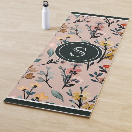 Esterilla De Yoga Dusty Rosa Boho Floral acuarela