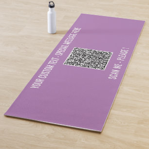 Esterilla De Yoga Ejemplo de alfombra de yoga de código QR con texto