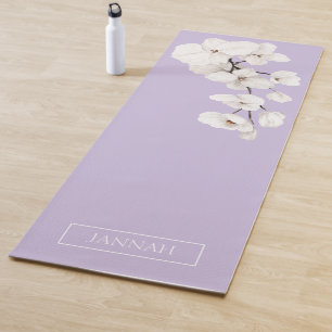 Esterilla De Yoga Ejercicio del nombre de las orquídeas blancas de l