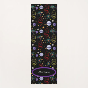 Esterilla De Yoga Ejercicio Personalizado Retro Espacial