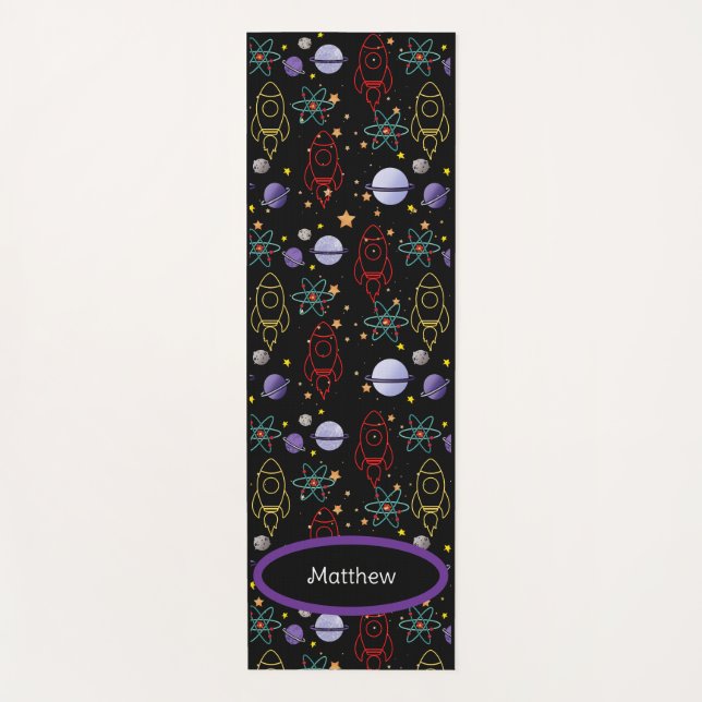Esterilla De Yoga Ejercicio Personalizado Retro Espacial (Anverso)
