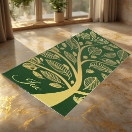 Esterilla De Yoga El Árbol De Oro De La Vida Verde Foliage Elegante