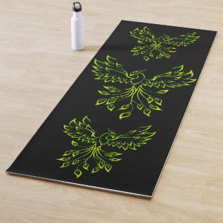 Esterilla De Yoga El Fénix Verde se levanta sobre el negro